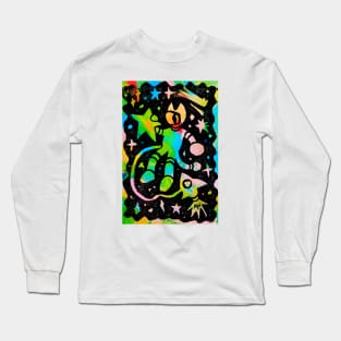 Astronaut cat (tie dye version) Long Sleeve T-Shirt